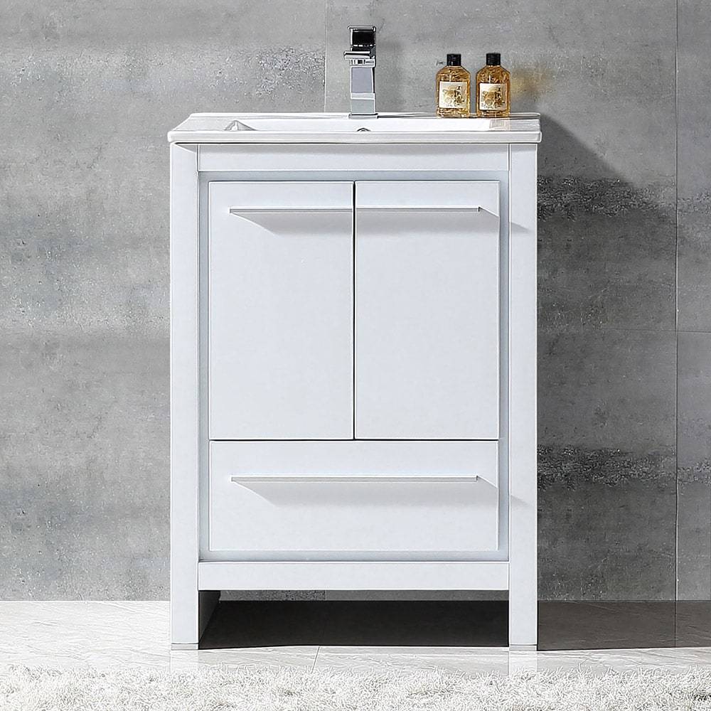 Fresca, Fresca FCB8125WH-I Allier 24" White Modern Bathroom Cabinet with Sink