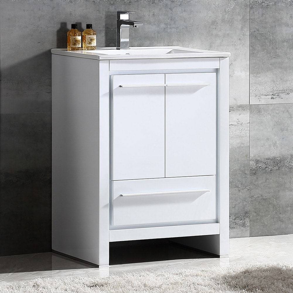 Fresca, Fresca FCB8125WH-I Allier 24" White Modern Bathroom Cabinet with Sink