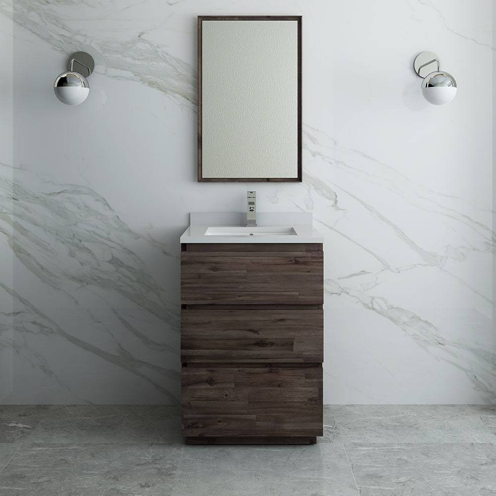 Fresca, Fresca FVN3124ACA-FC Formosa 24" Floor Standing Modern Bathroom Vanity with Mirror