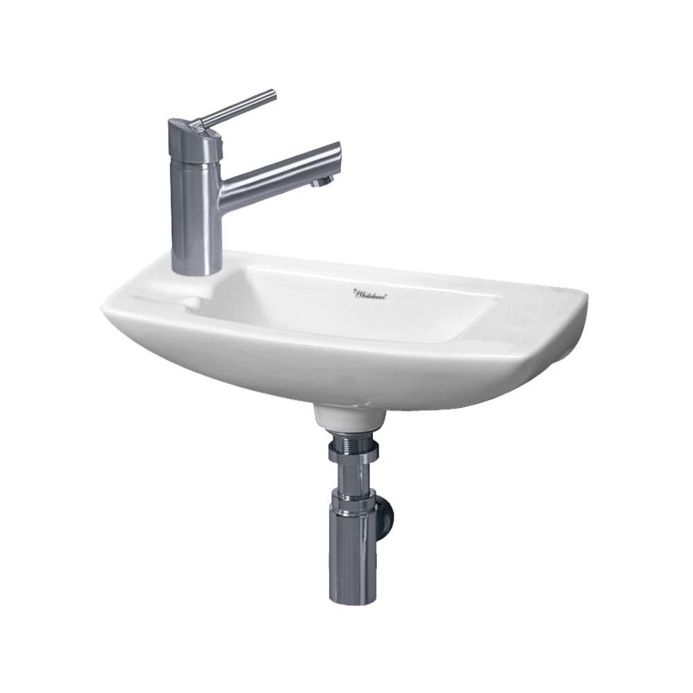 Whitehaus, Whitehaus WH1-103L Isabella Collection Small Wall Mount Sink with Center Drain